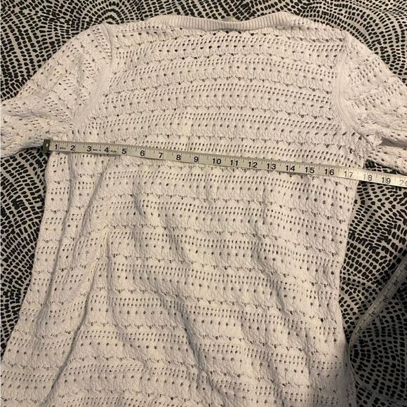 Talbots Plus size XL Crochet Knit White Neutral Coastal Sweater - Picture 5 of 6